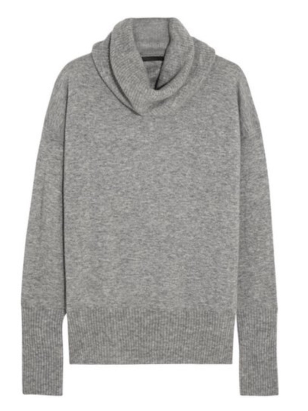 iris & ivy Gray Cashmere Cowl Neck Sweater